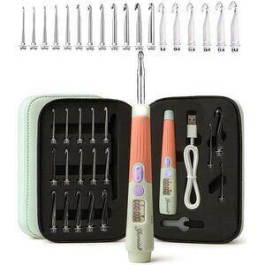 New Counting Crochet Hooks Set, 18 Size Light Up Crochet Hooks for Stitch